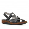 Sandalias planas Walk & Fly negras de piel cerradas con doble velcro