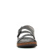 Sandalias planas Walk & Fly negras de piel cerradas con doble velcro - Querol online