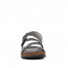 Sandàlies planes Walk & Fly negres de pell tancades amb doble velcro