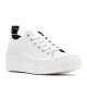 Zapatillas lona Owel adelaida blancas con plataforma ondulada bajas - Querol online