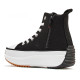 Zapatillas lona Owel melbourne negras con plataforma ondulada altas - Querol online