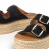 Sandalias plataformas Popa negras con doble hebilla morell