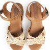 Sandalias cuña Popa con cuerda trenzada y cuero benijo