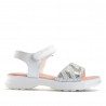 sandalias Pablosky blancas de piel con banda ancha plateada