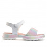 sandalias Pablosky blancas de piel con banda multicolor