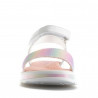 sandàlies Pablosky blanques de pell amb banda multicolor