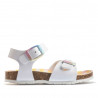 sandàlies Pablosky blanques lligades al turmell amb sivelles multicolor