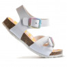 sandàlies Pablosky blanques lligades al turmell amb sivelles multicolor