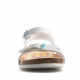 sandalias Pablosky blancas atadas al tobillo con hebillas multicolor - Querol online