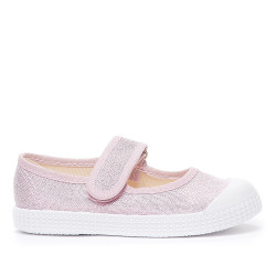 Merceditas QUETS! rosas caladas con cierre de velcro y puntera de goma - Querol online