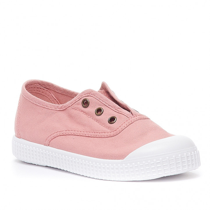 Zapatillas lona QUETS! de color rosa sin cordones y con la puntera de goma - Querol online