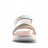 sandalias Pablosky blancas de piel con cuatro tiras multicolor