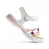 sandalias Pablosky blancas de piel con cuatro tiras multicolor