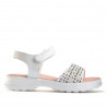 sandalias Pablosky blancas de piel con banda perforada