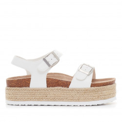 Sandàlies plataformes Owel de plataforma agafades al turmell blanques - Querol online