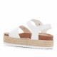 Sandalias plataformas Owel de plataforma cogidas al tobillo blancas - Querol online