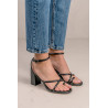 Sandalias tacón BRYAN mara negras de tiras
