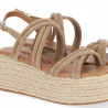 Sandàlies plataformes Chika 10 taupe amb lleuger tascó i sola trenada d'espart
