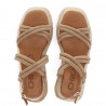 Sandalias plataformas Chika 10 taupe con ligera cuña y suela trenzada de esparto