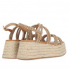 Sandalias plataformas Chika 10 taupe con ligera cuña y suela trenzada de esparto