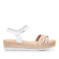 sandàlies QUETS! de ràfia blanques amb tira creuada - Querol online