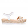 sandalias QUETS! de rafia blancas con tira cruzada