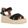 Sandalias cuña Chika 10 de piel negras con pala cruzada