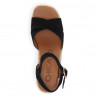Sandalias cuña Chika 10 de piel negras con pala cruzada