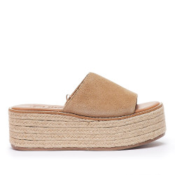 Sandalias plataformas Chika 10 bonna marrones de pala amb plataforma - Querol online