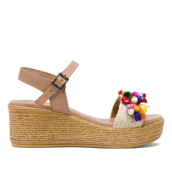 Sandàlies falca Porronet AMB GRANADURES TAUPE COLORS IRATI - Querol online