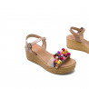 Sandalias cuña Porronet CON ABALORIOS TAUPE COLORES IRATI