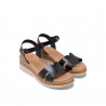 Sandalias cuña Porronet PIEL NEGRAS LUZ