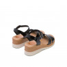 Sandalias cuña Porronet PIEL NEGRAS LUZ