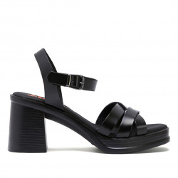 Sandàlies taló Porronet DE PELL NEGRES NICOLE - Querol online