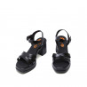 Sandalias tacón Porronet DE PIEL NEGRAS NICOLE