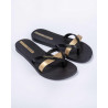 Chanclas Ipanema kirei fem negras y doradas