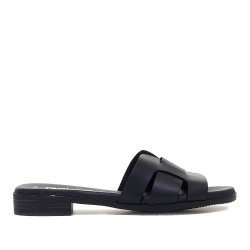 Sandalias planas Oh My Sandals negras de banda ancha - Querol online
