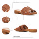 Sandalias planas Oh My Sandals marrones de banda ancha - Querol online