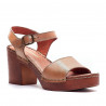 Sandalias tacón Redlove micaela marrones con banda delantera de piel