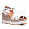 Sandalias cuña Redlove martina blancas de piel con bandas cruzadas
