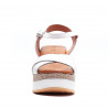 Sandàlies falca Redlove martina blanques de pell amb bandes creuades
