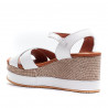 Sandalias cuña Redlove martina blancas de piel con bandas cruzadas