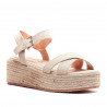Sandalias plataformas Owel griffith beige cogidas al tobillo