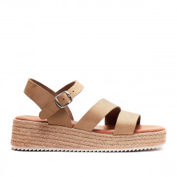 Sandalias cuña Redlove elizama de piel marrones - Querol online