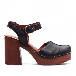Sandàlies taló Redlove herminia negres de pell i taló alt - Querol online