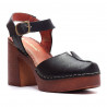 Sandalias tacón Redlove herminia negros de piel y talón alto