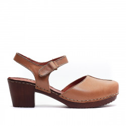 Sandàlies taló Redlove lucia marrons de pell - Querol online