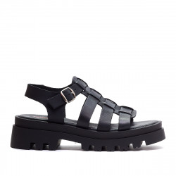 Sandalias plataformas Redlove micalea negras con suela truck - Querol online