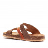 Sandàlies planes Redlove immaculada marrons amb tira taronja
