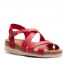 Sandalias planas Redlove nelinha de piel con varias tiras rojas